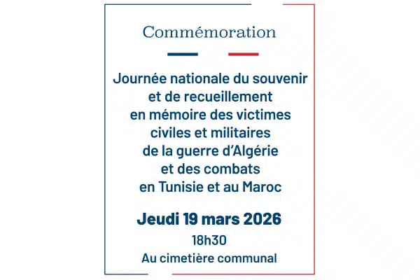 Journée nationale du souvenir et de recueillement Jeudi 19 mars 2026 à ...